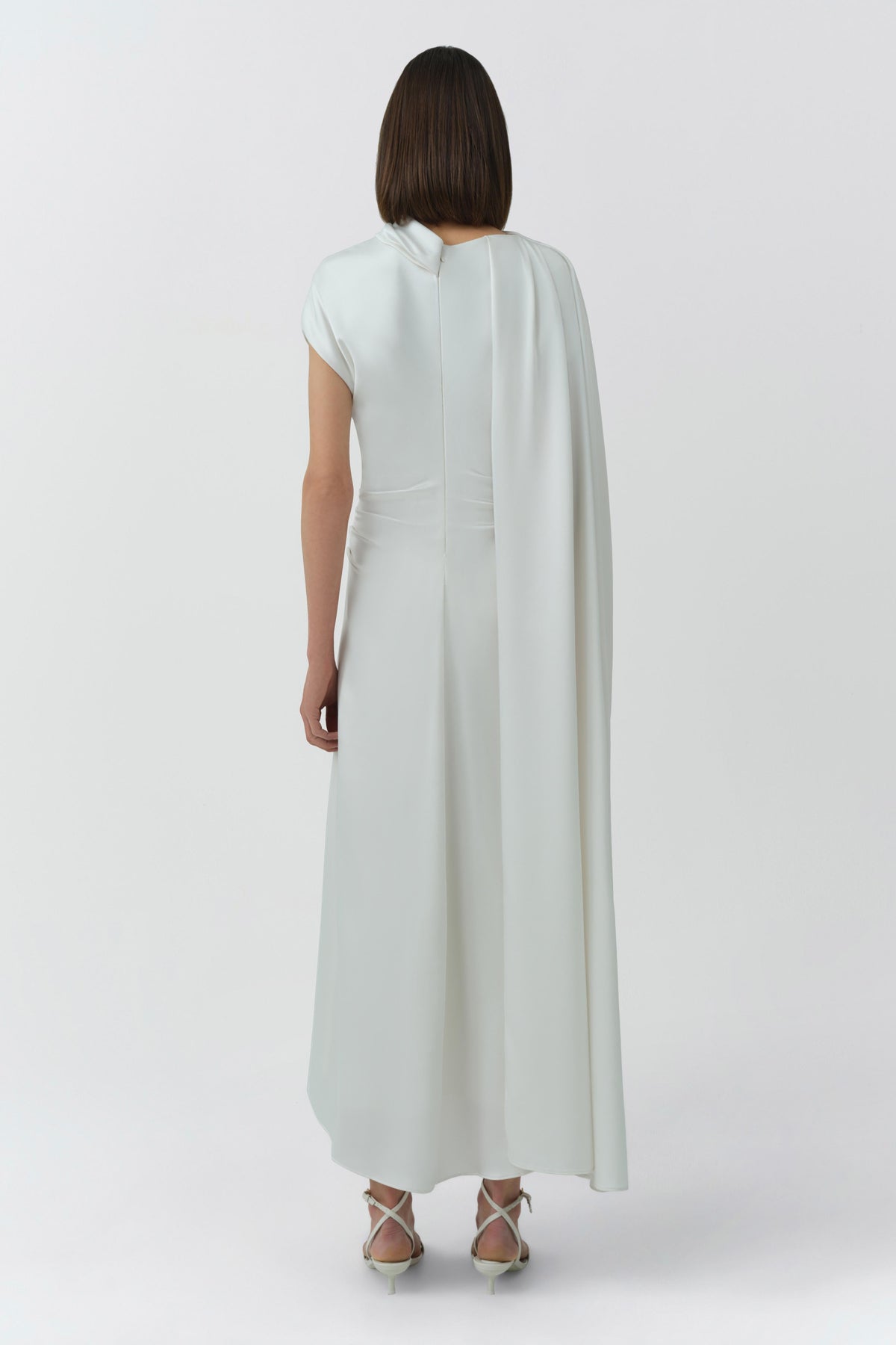 Jacka Satin Cape Midi Dress