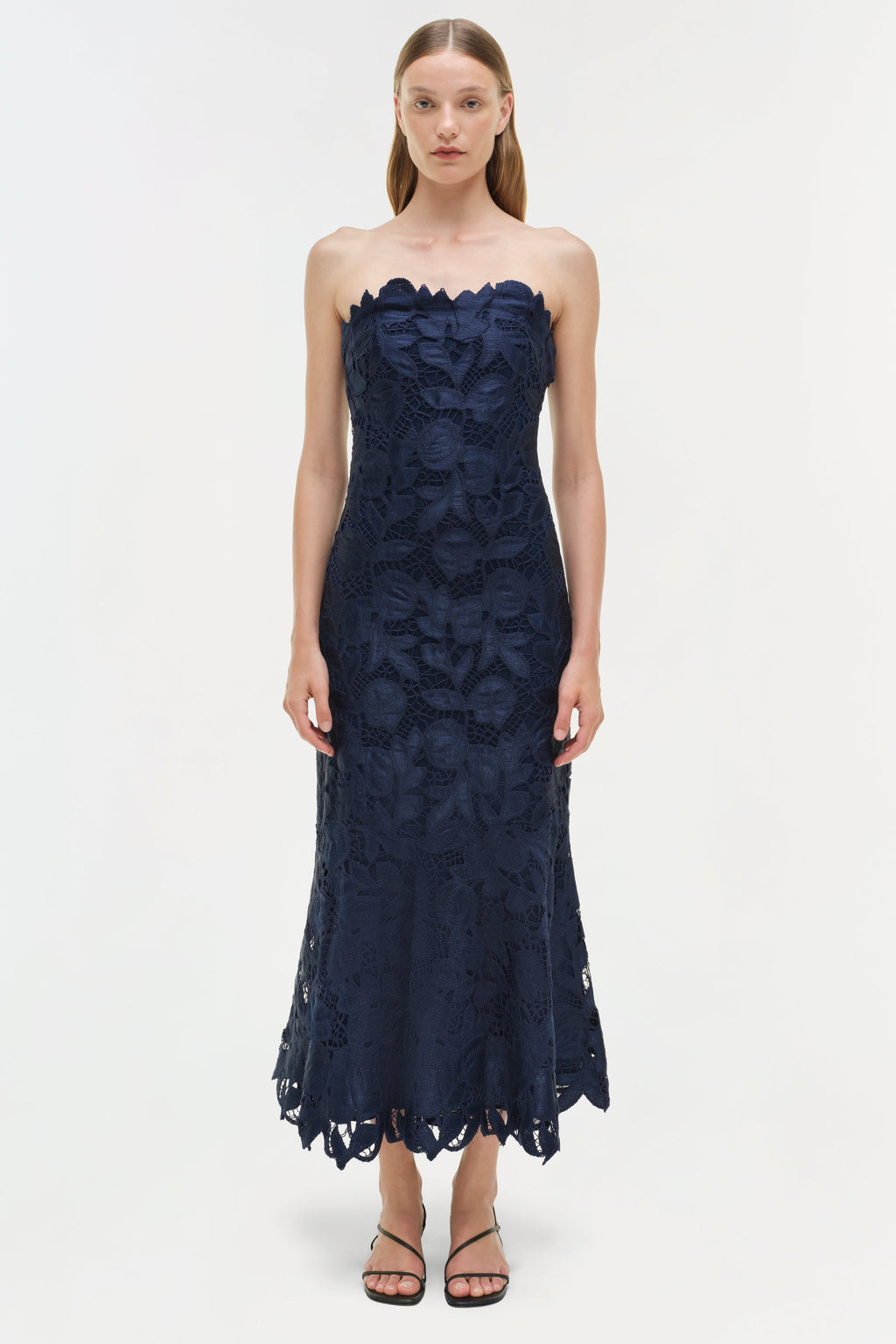 Valletta Strapless Embroidered Dress