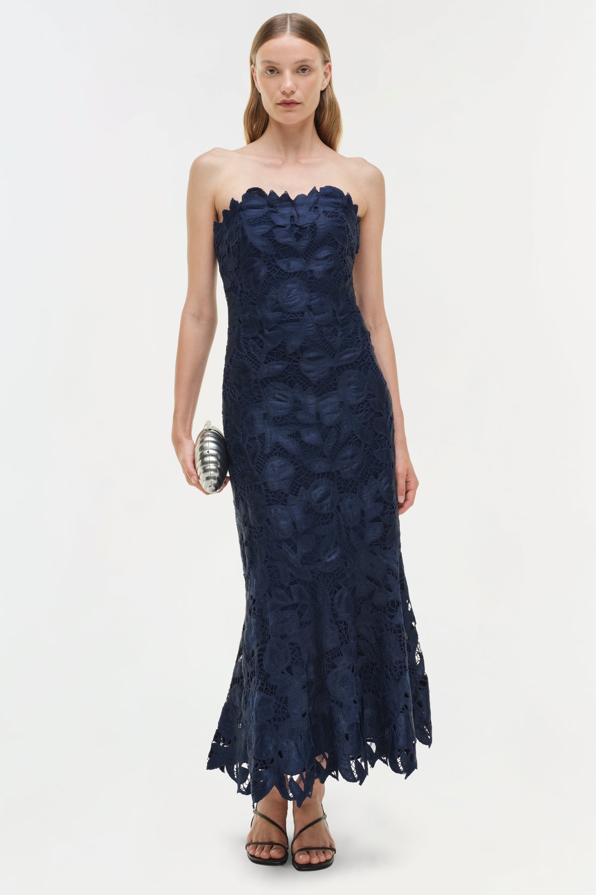 Valletta Strapless Embroidered Dress