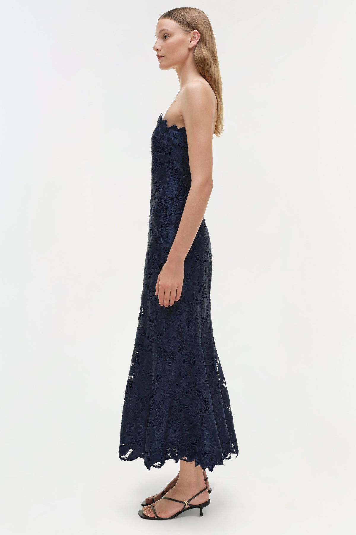 Valletta Strapless Embroidered Dress