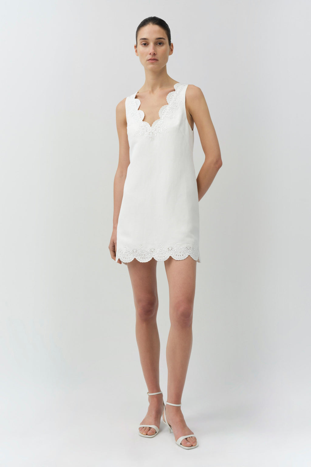 Edena Embroidered Linen Mini Dress