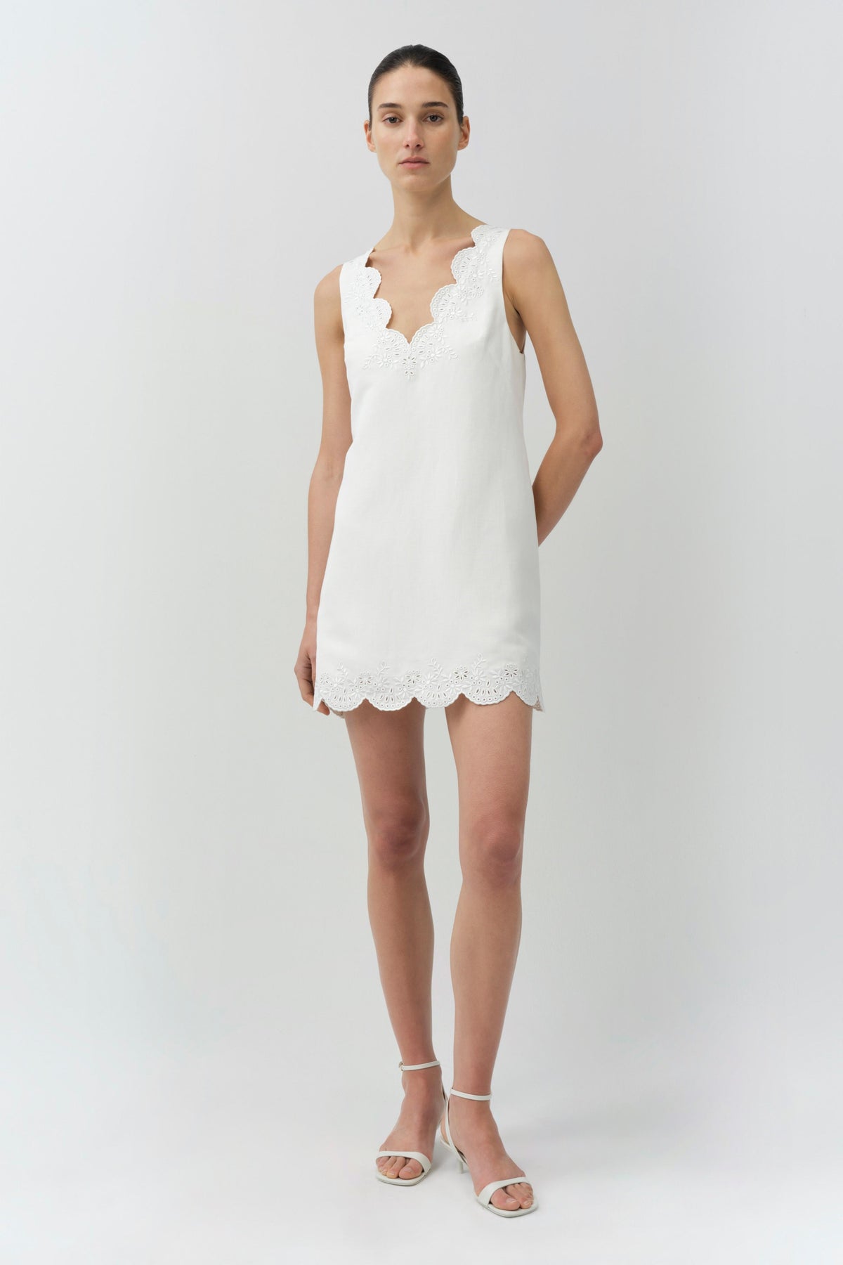 Edena Embroidered Linen Mini Dress