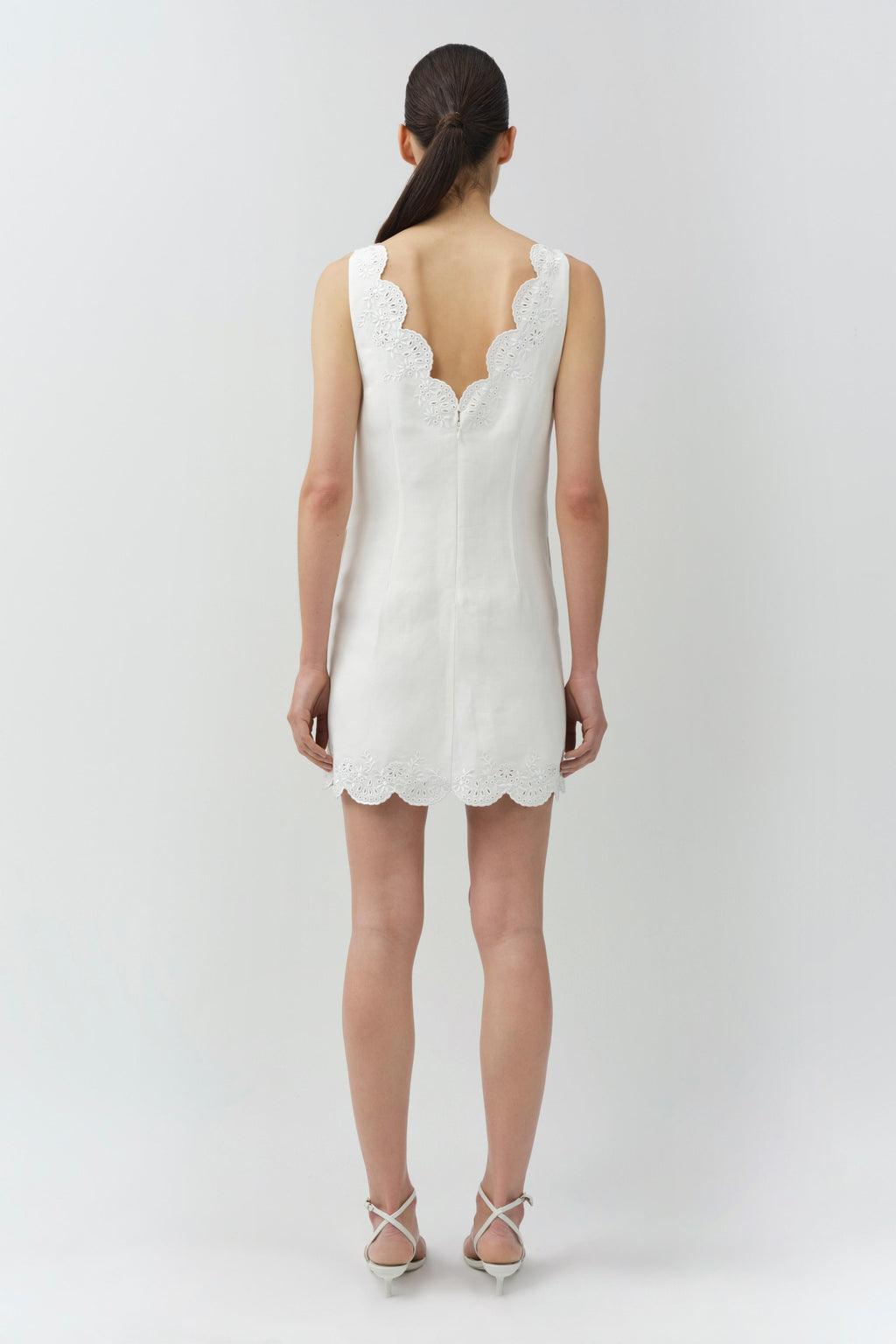 Edena Embroidered Linen Mini Dress