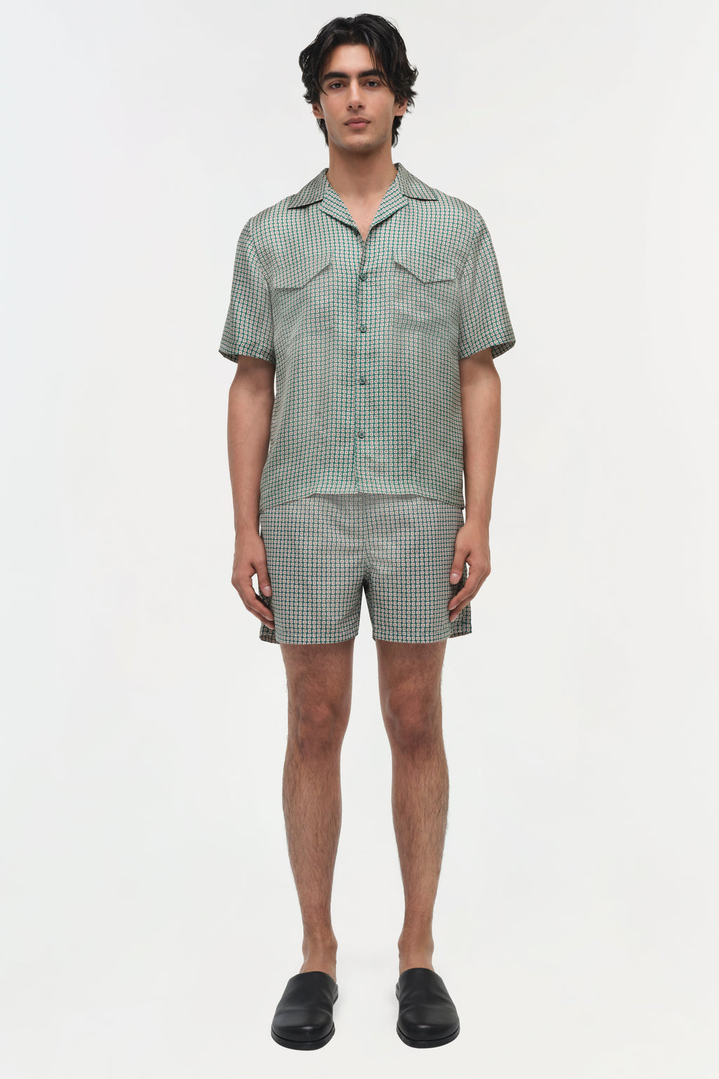 Clarke Silk Foulard Camp Shirt