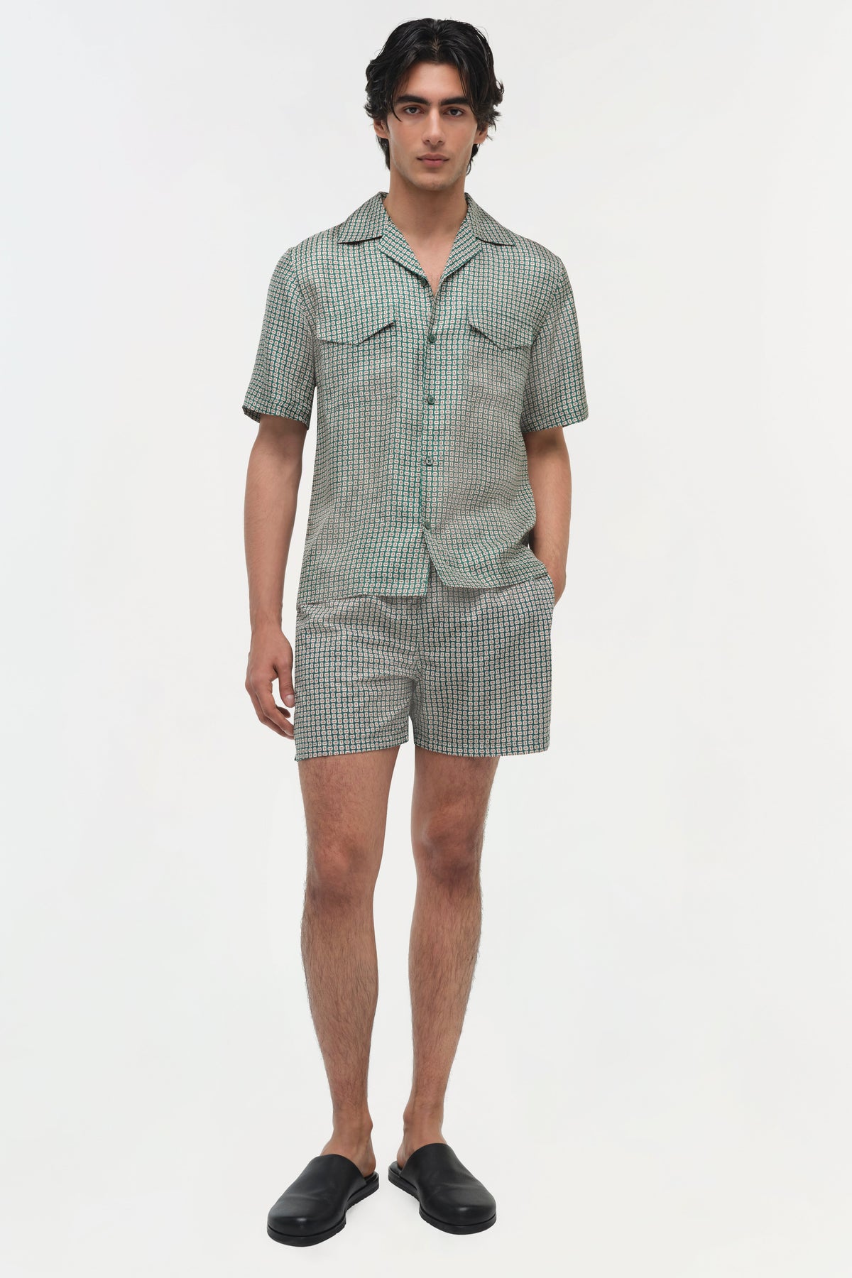 Clarke Silk Foulard Camp Shirt