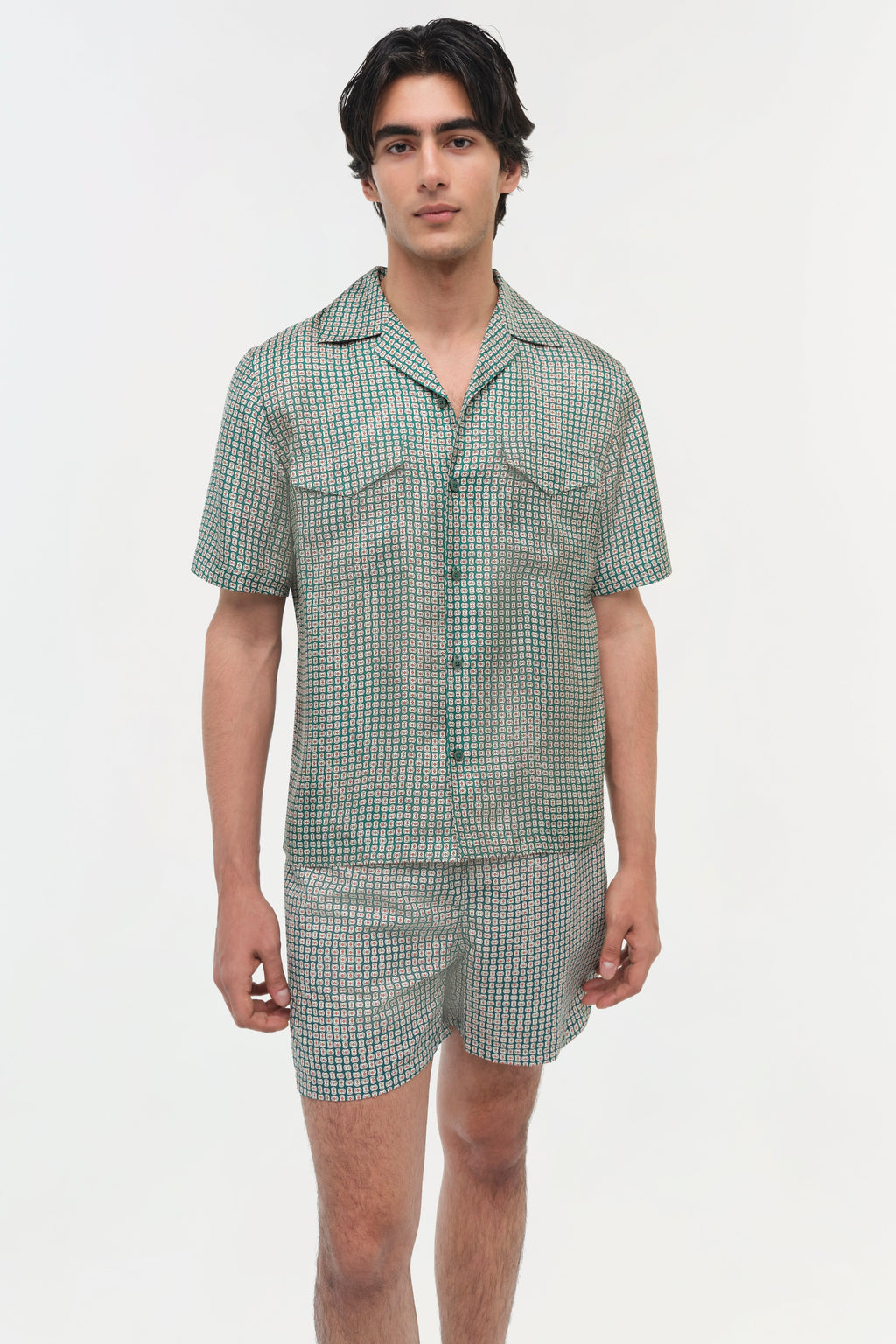 Clarke Silk Foulard Camp Shirt
