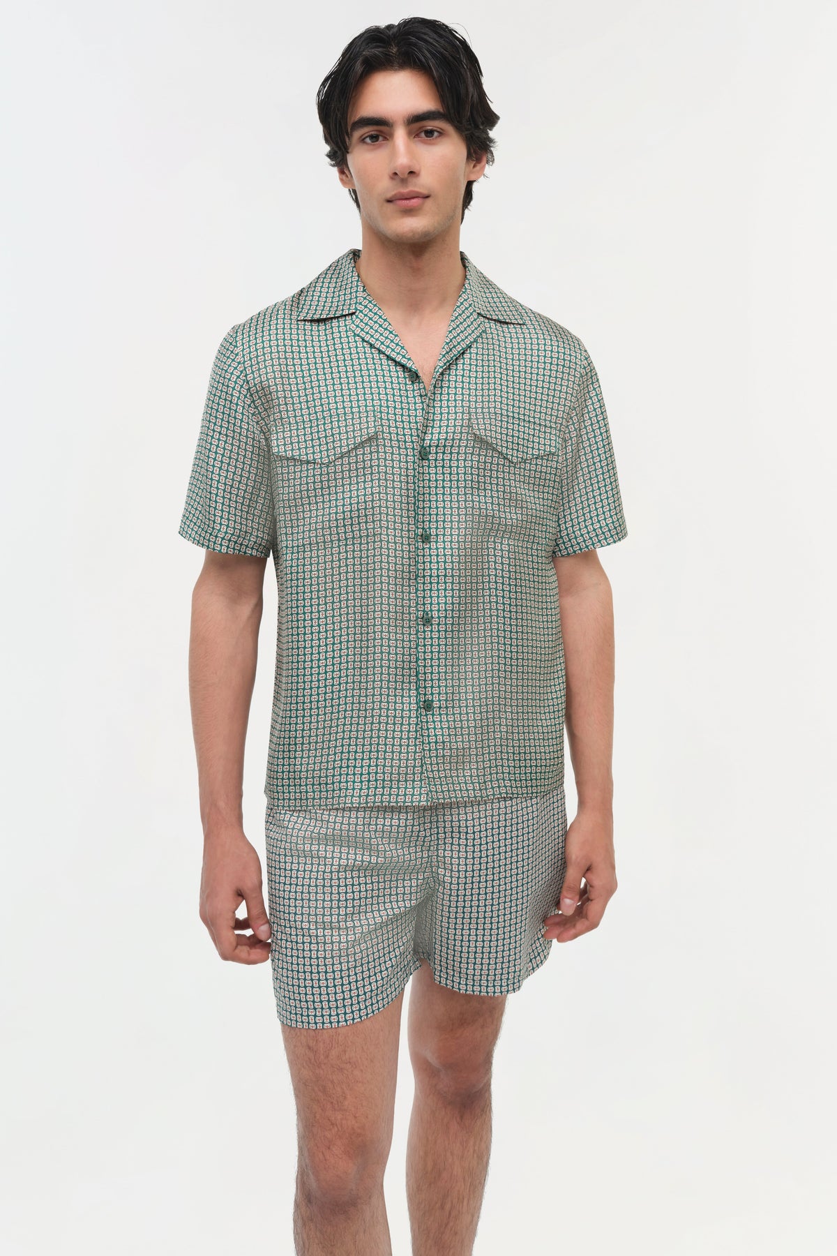 Clarke Silk Foulard Camp Shirt