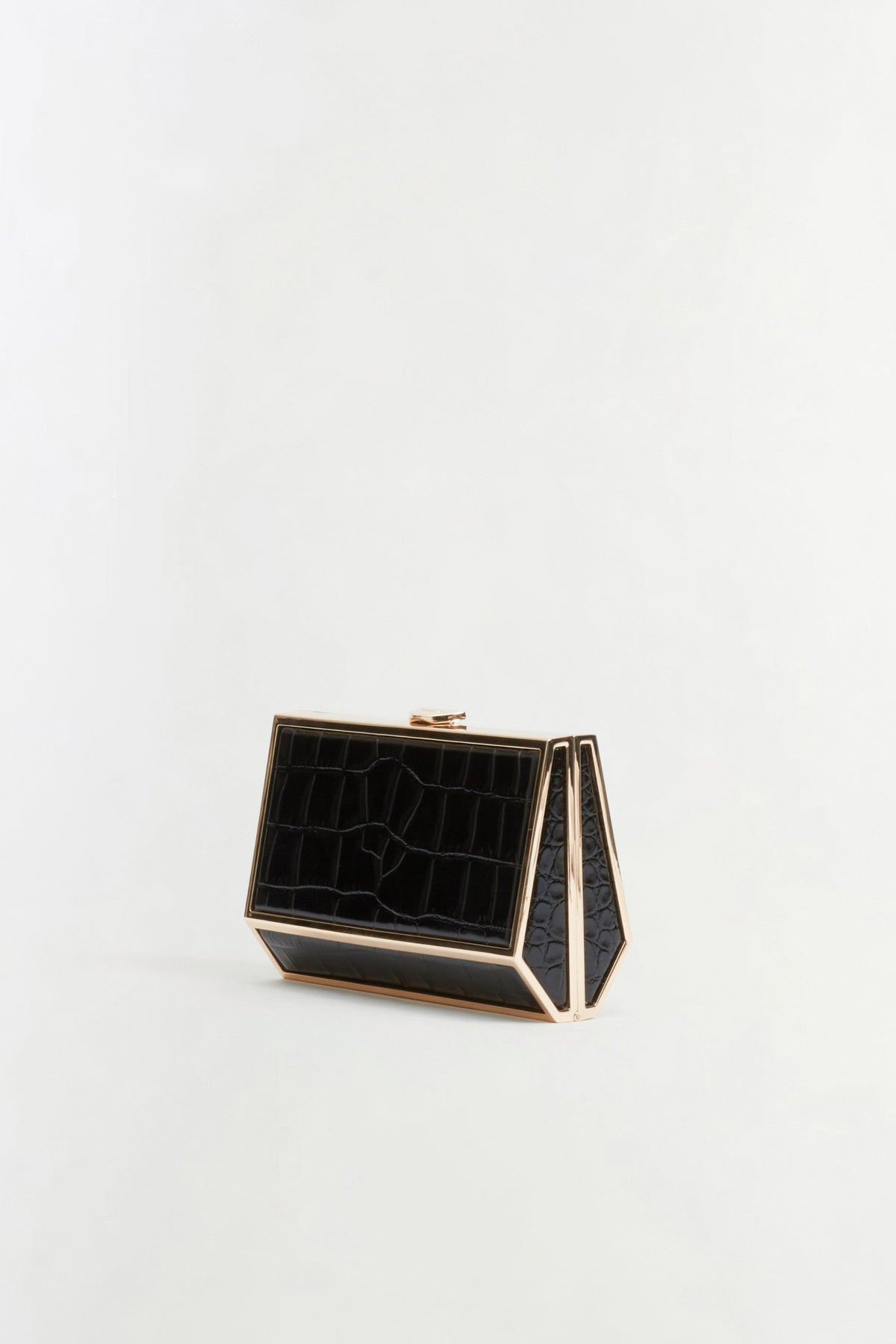 Maddox Croc-Embossed Leather Clutch