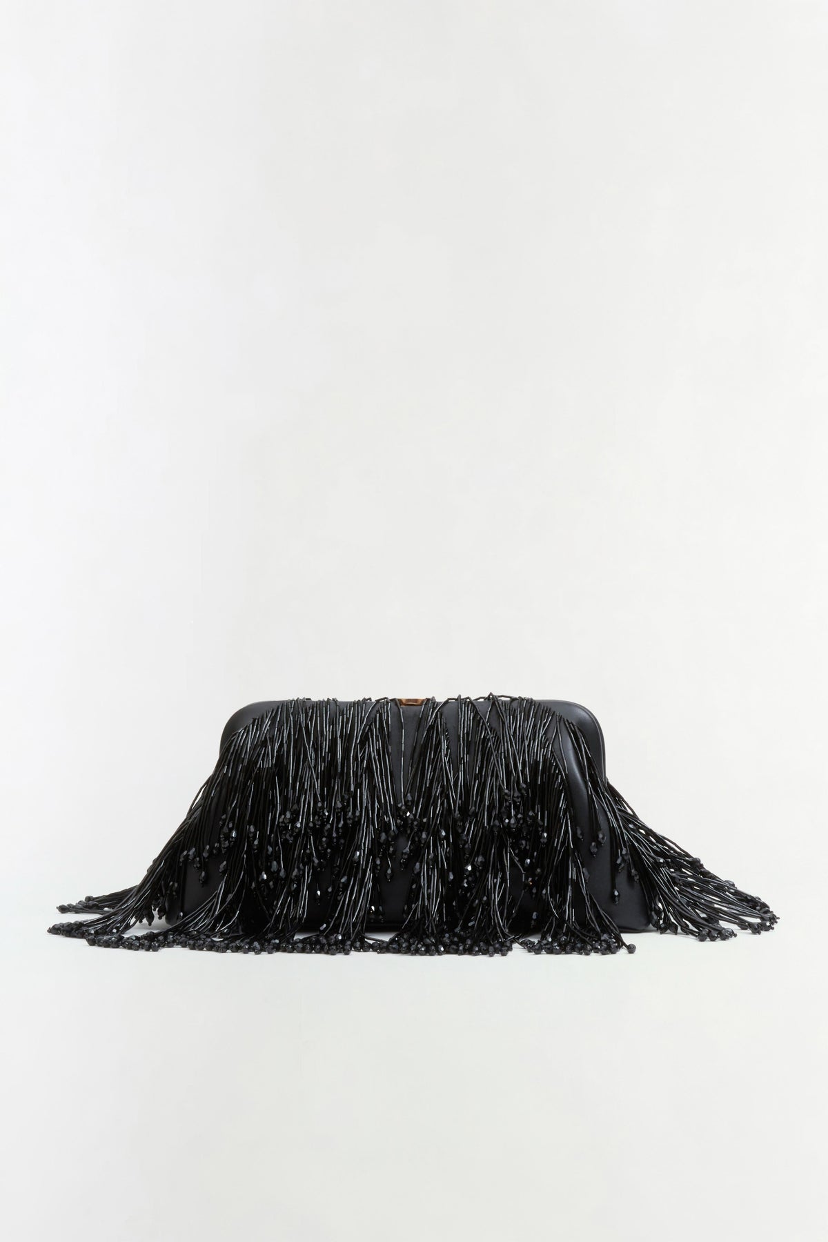 Pia Beaded Fringe Clutch