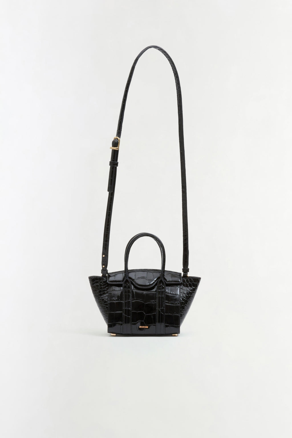 Nicola Croc-Embossed Leather Mini Tote
