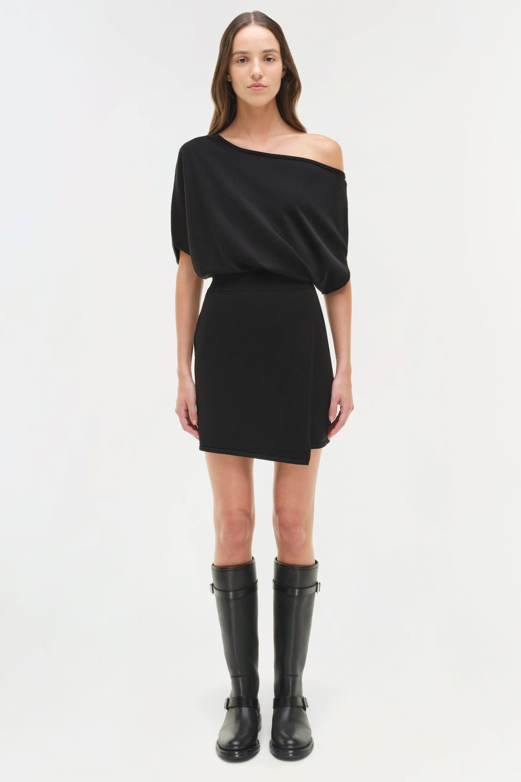Shania Off Shoulder Knit Mini Dress