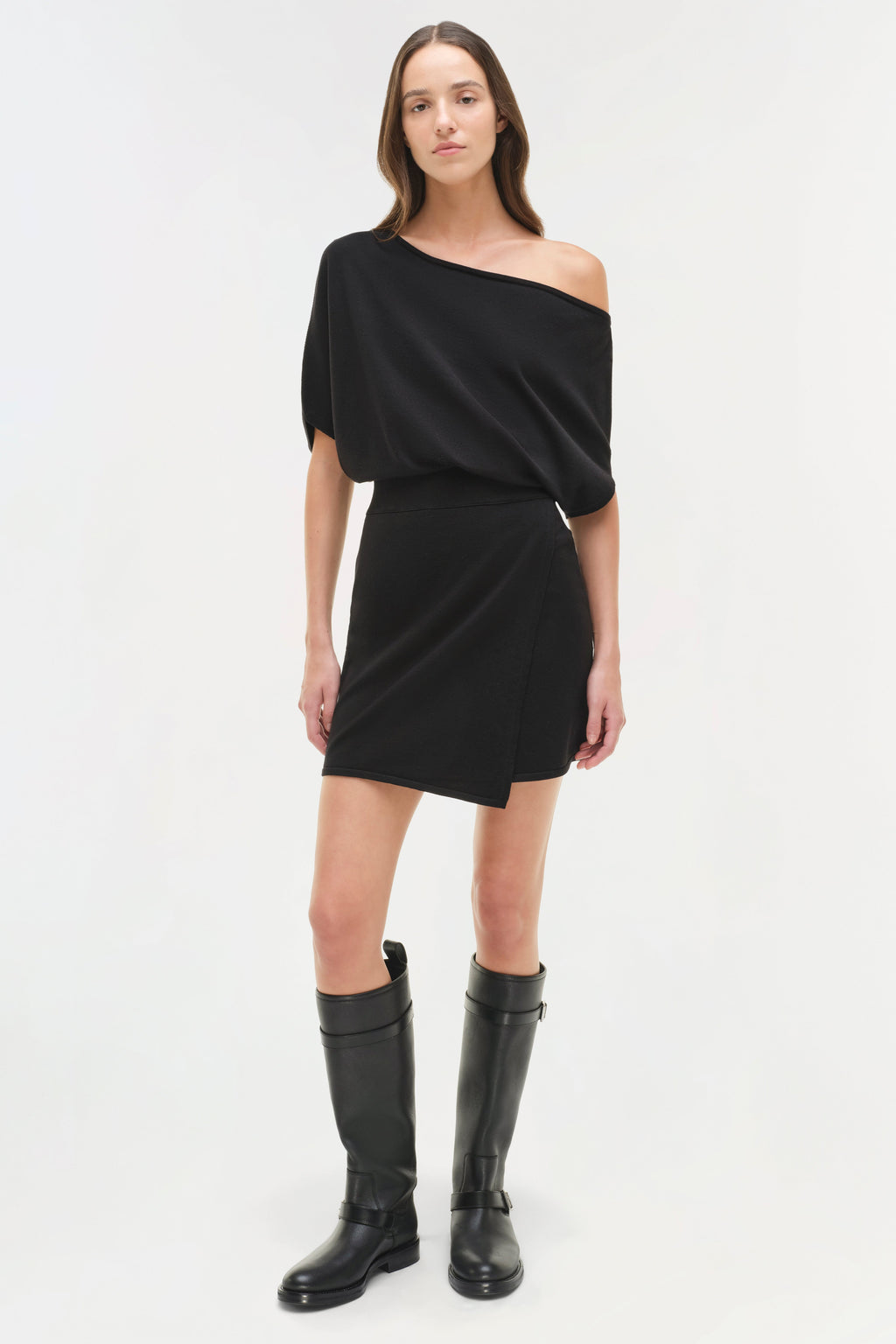 Shania Off Shoulder Knit Mini Dress