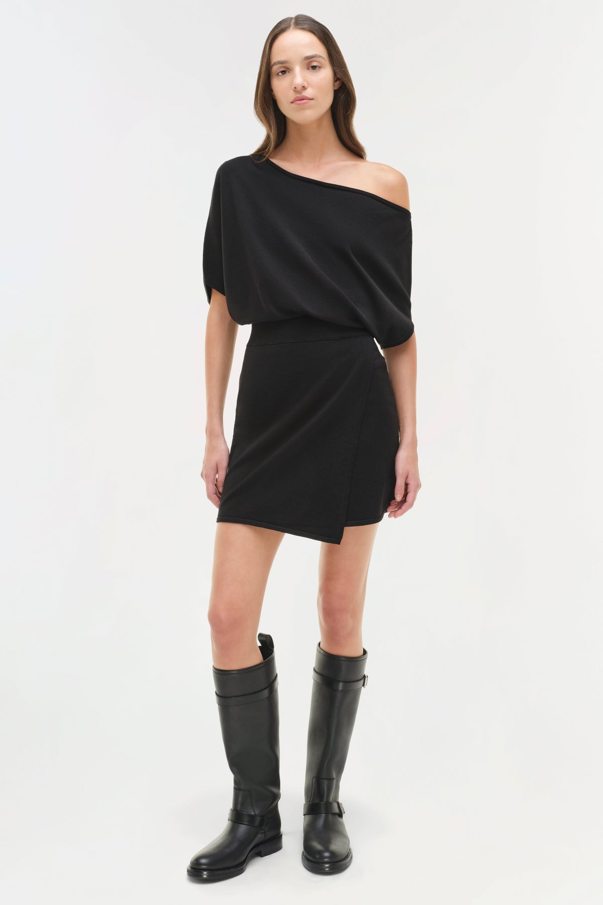Shania Off Shoulder Knit Mini Dress
