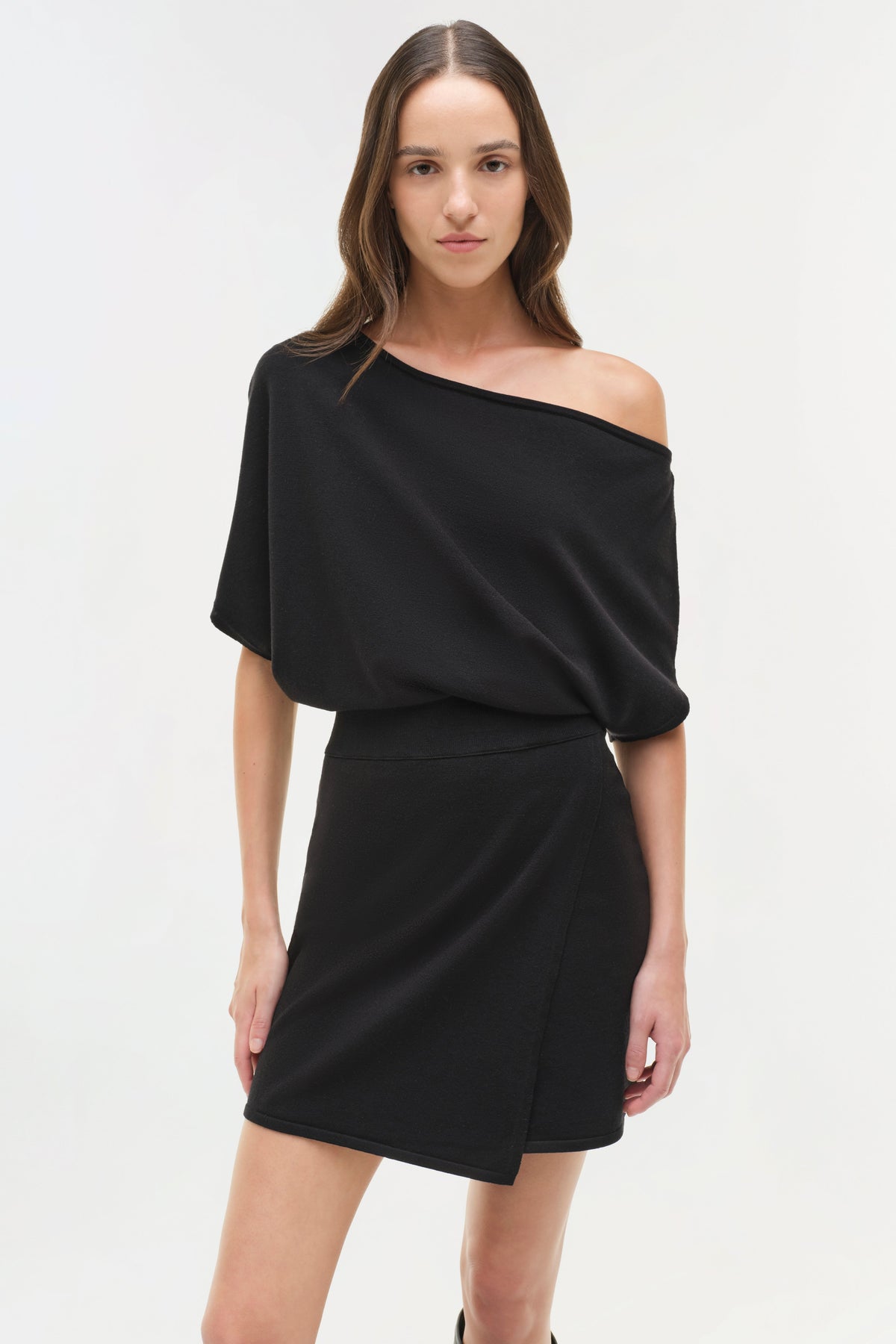Shania Off Shoulder Knit Mini Dress