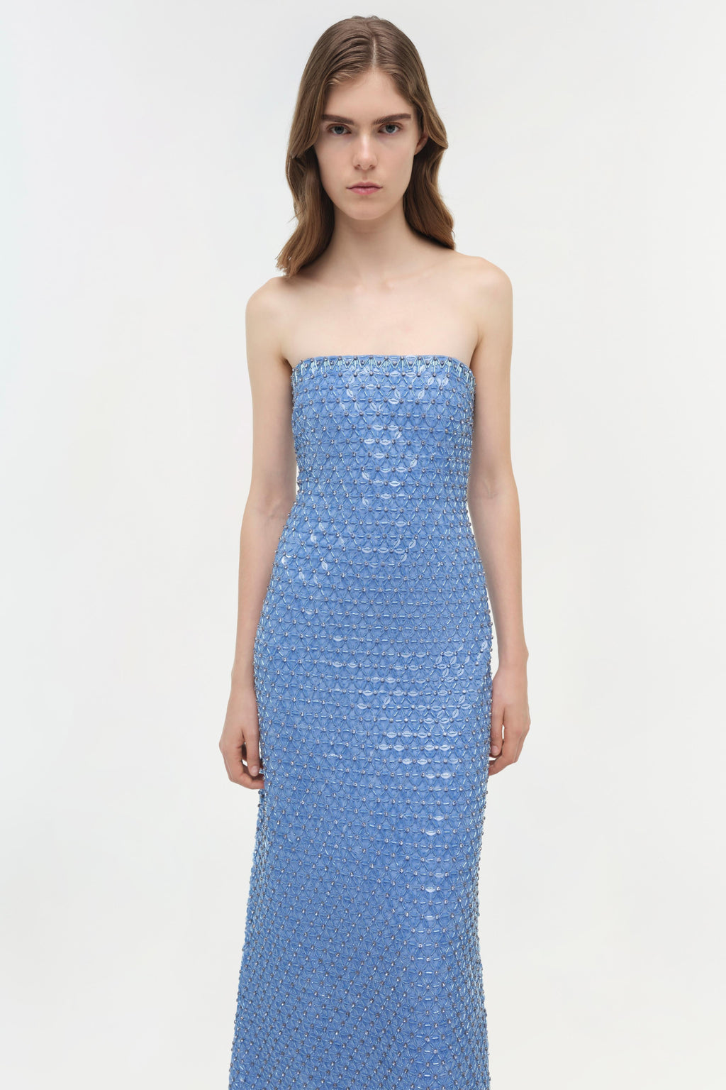 Vanessa Embellished Bustier Midi Dress