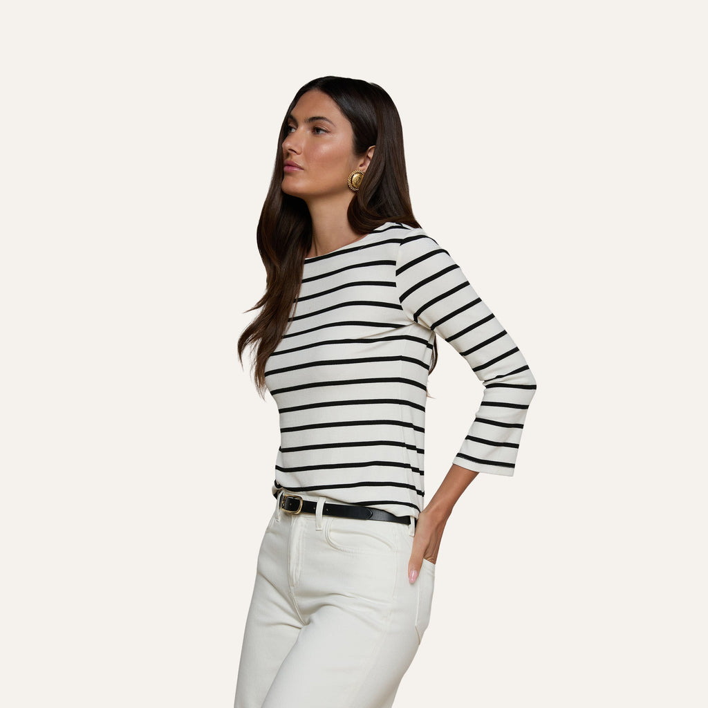 Lucille Striped Boatneck Top