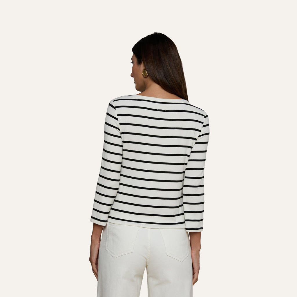 Lucille Striped Boatneck Top