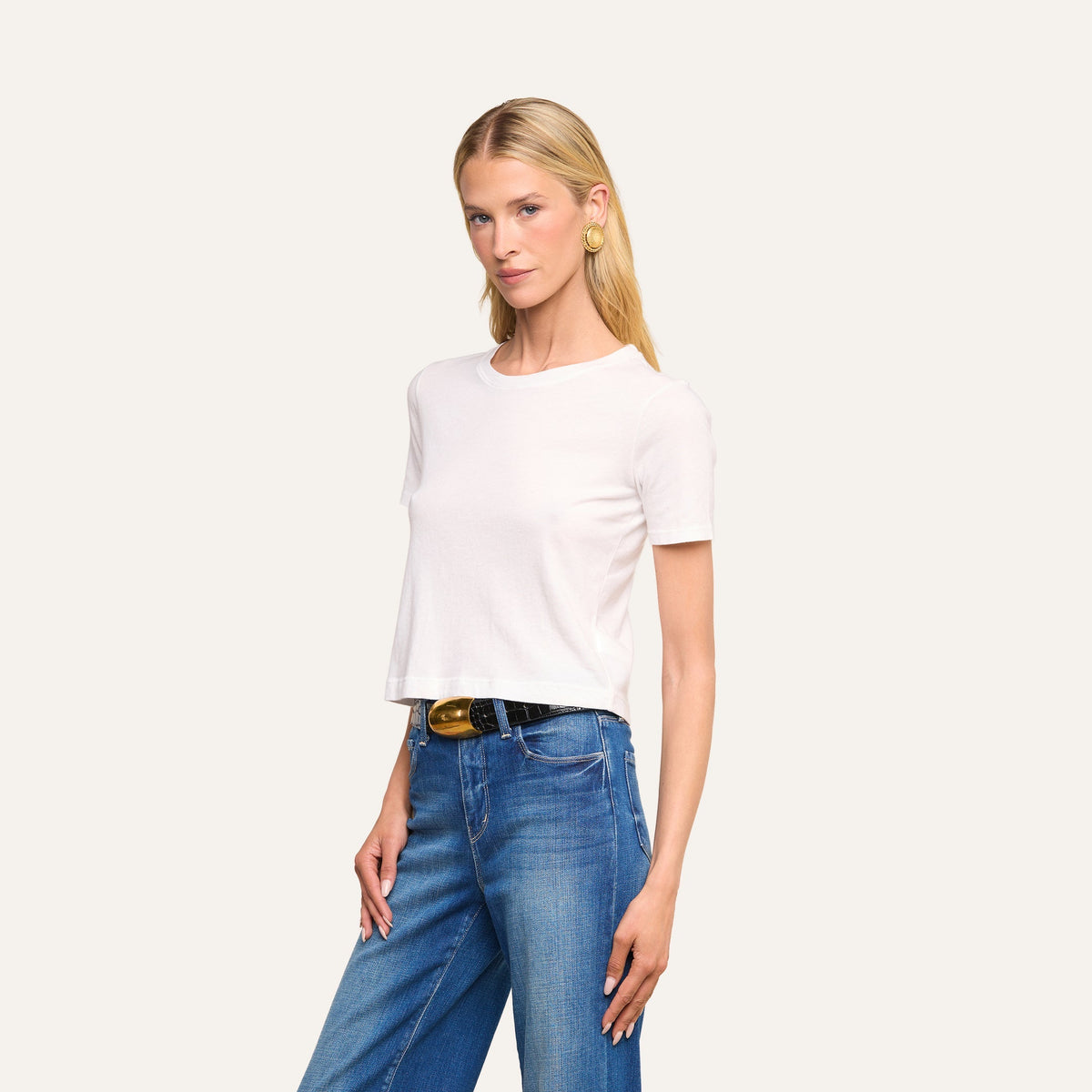 Stormy Cropped Cotton Tee