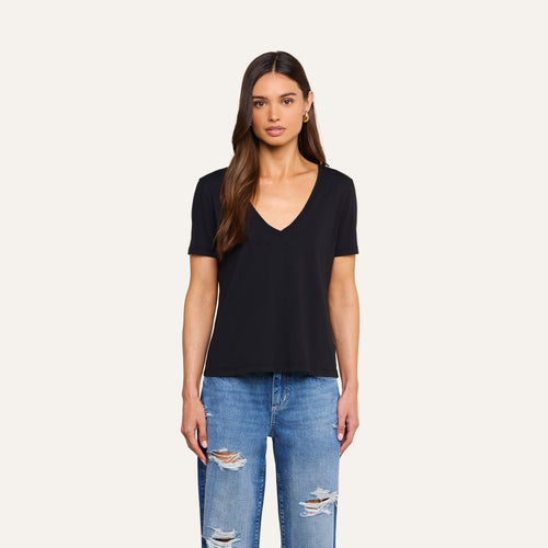 Brianna Cotton V-Neck Tee
