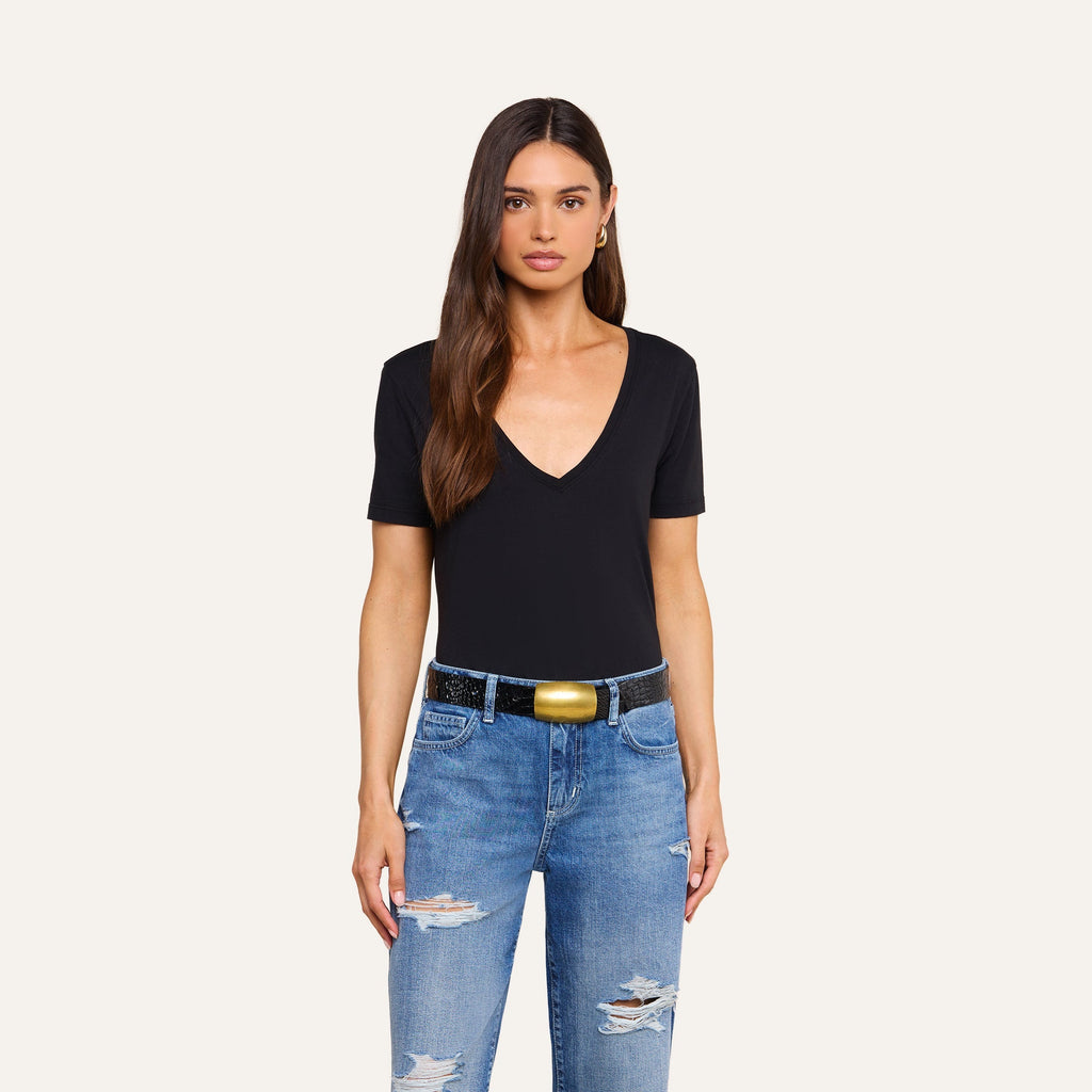 Brianna Cotton V-Neck Tee