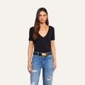 Brianna Cotton V-Neck Tee