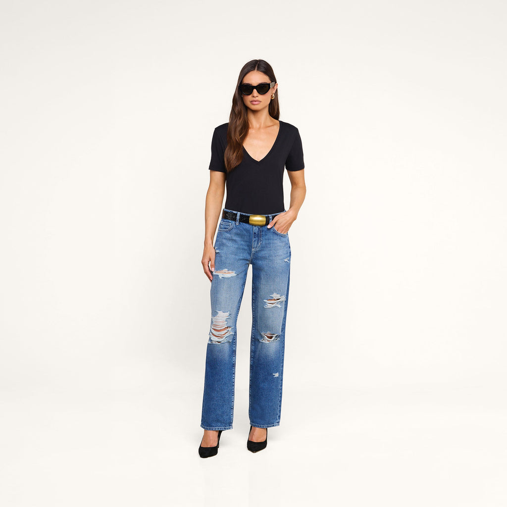 Brianna Cotton V-Neck Tee