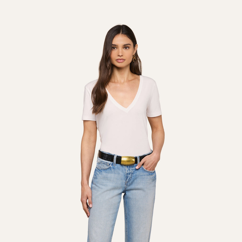 Brianna Cotton V-Neck Tee