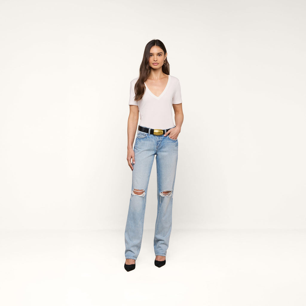 Brianna Cotton V-Neck Tee