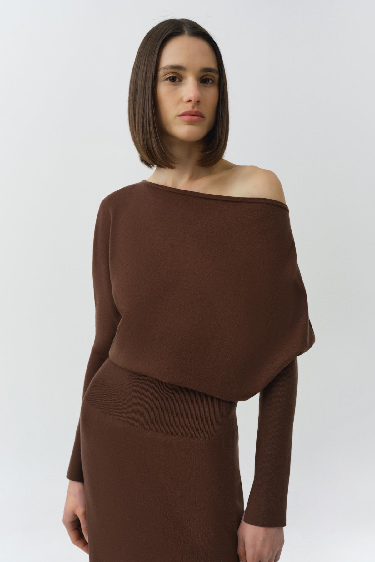 Janese Off Shoulder Knit Midi Dress