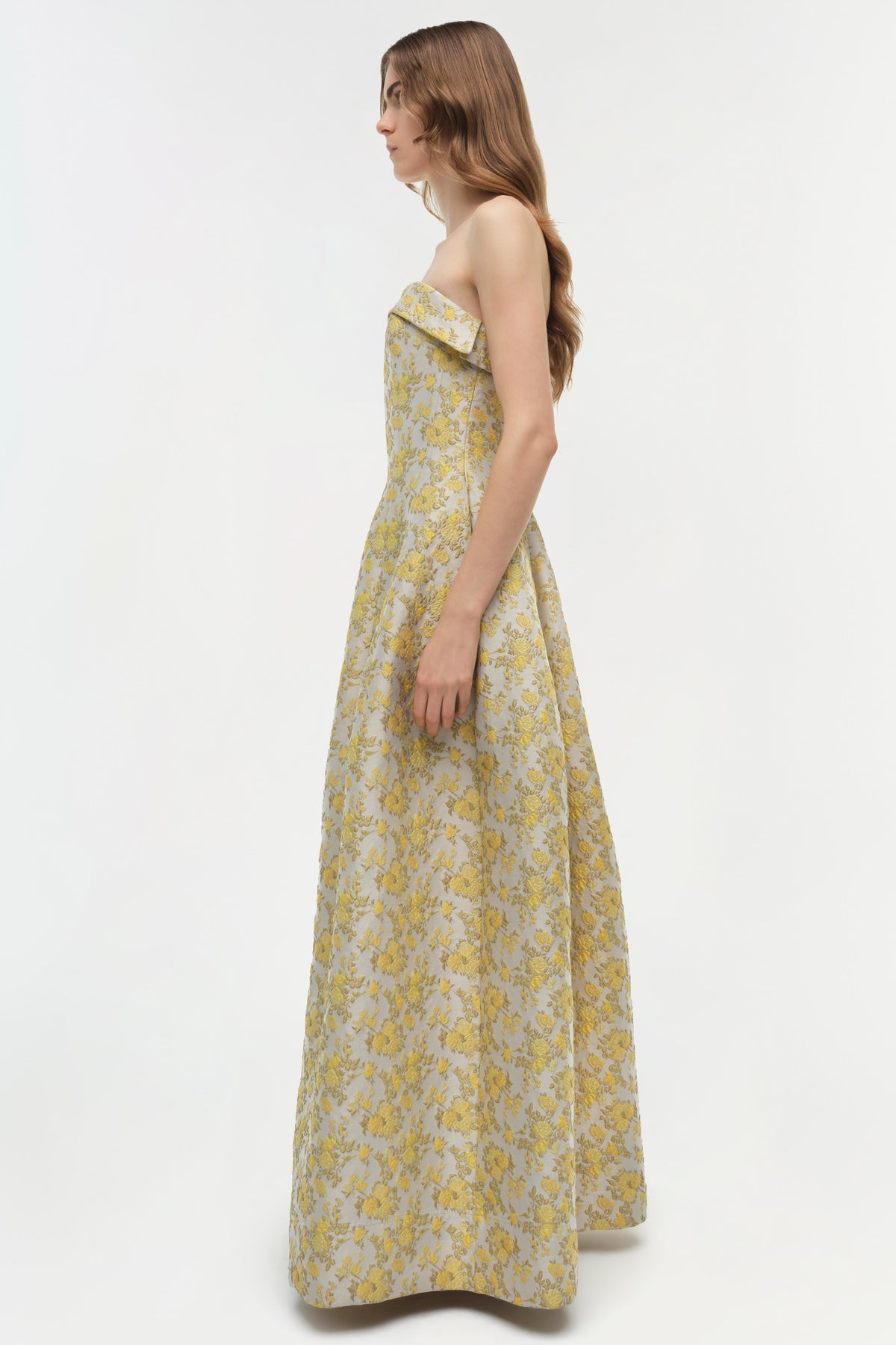 Octavia Jacquard Strapless Gown