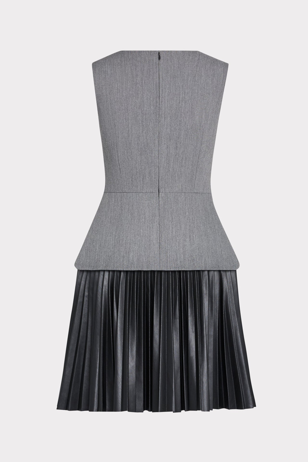 Haddy Leather Pleated Combo Mini Dress