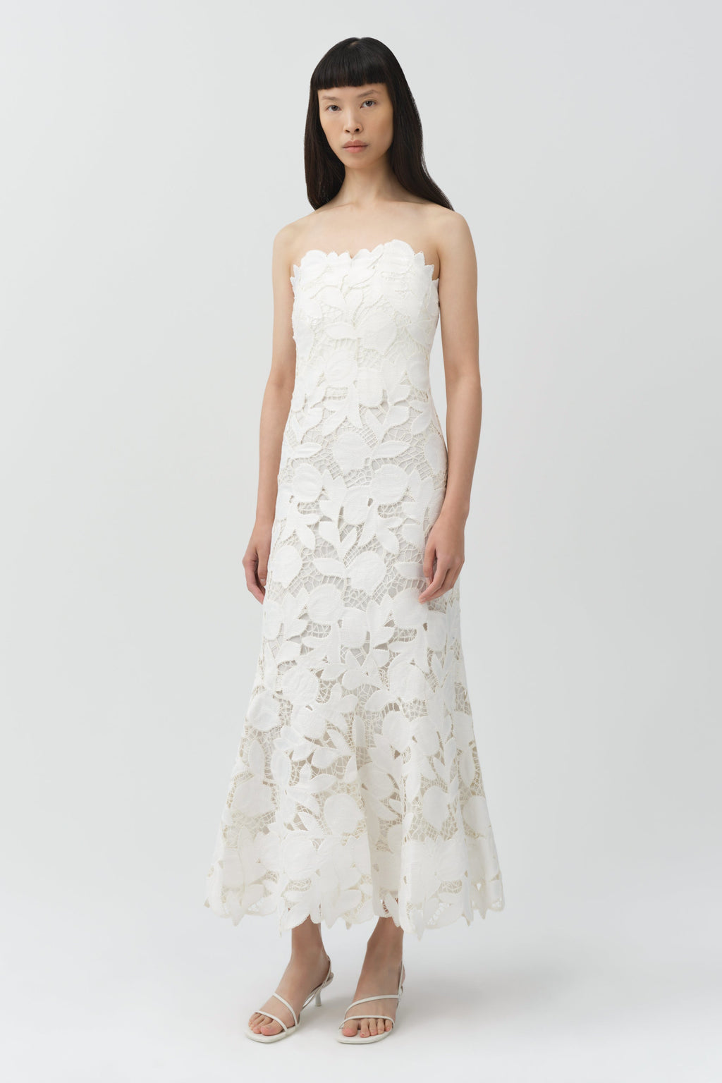 Valletta Strapless Embroidered Dress