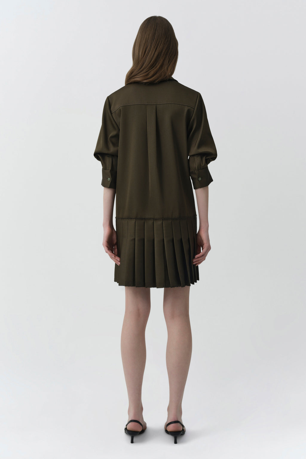 Regina Pleated Mini Shirt Dress
