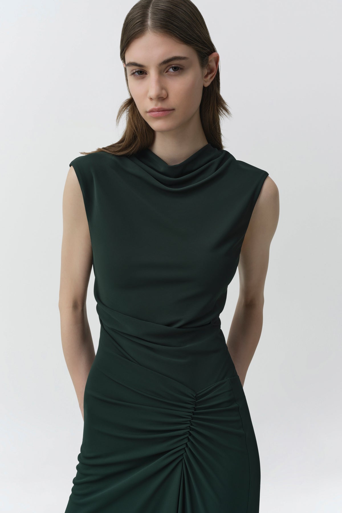 Acacia Draped Jersey Midi Dress