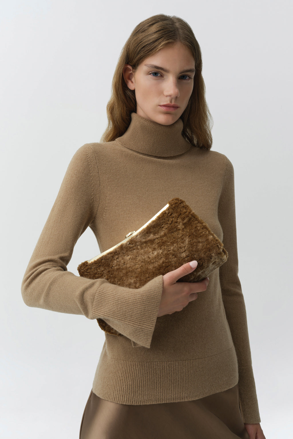Solange Shearling Clutch