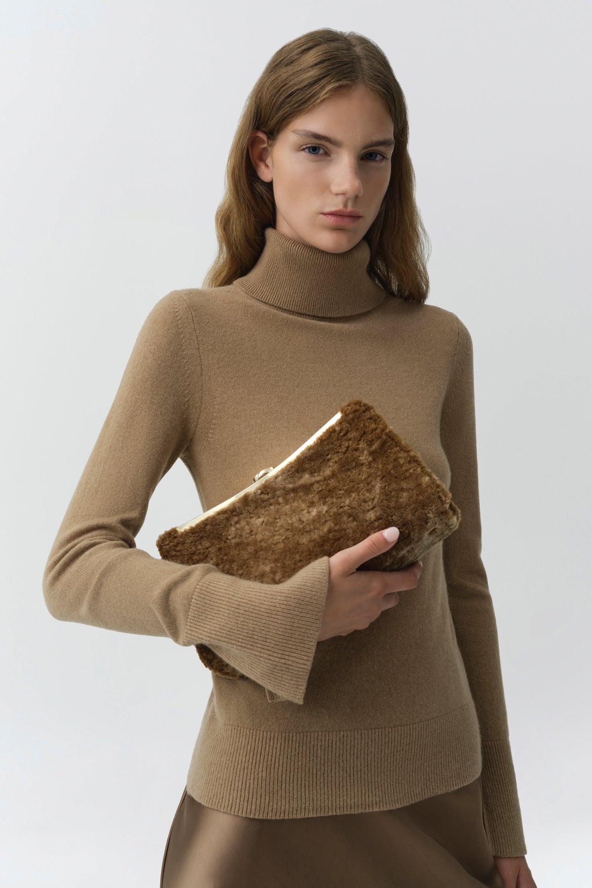 Solange Shearling Clutch