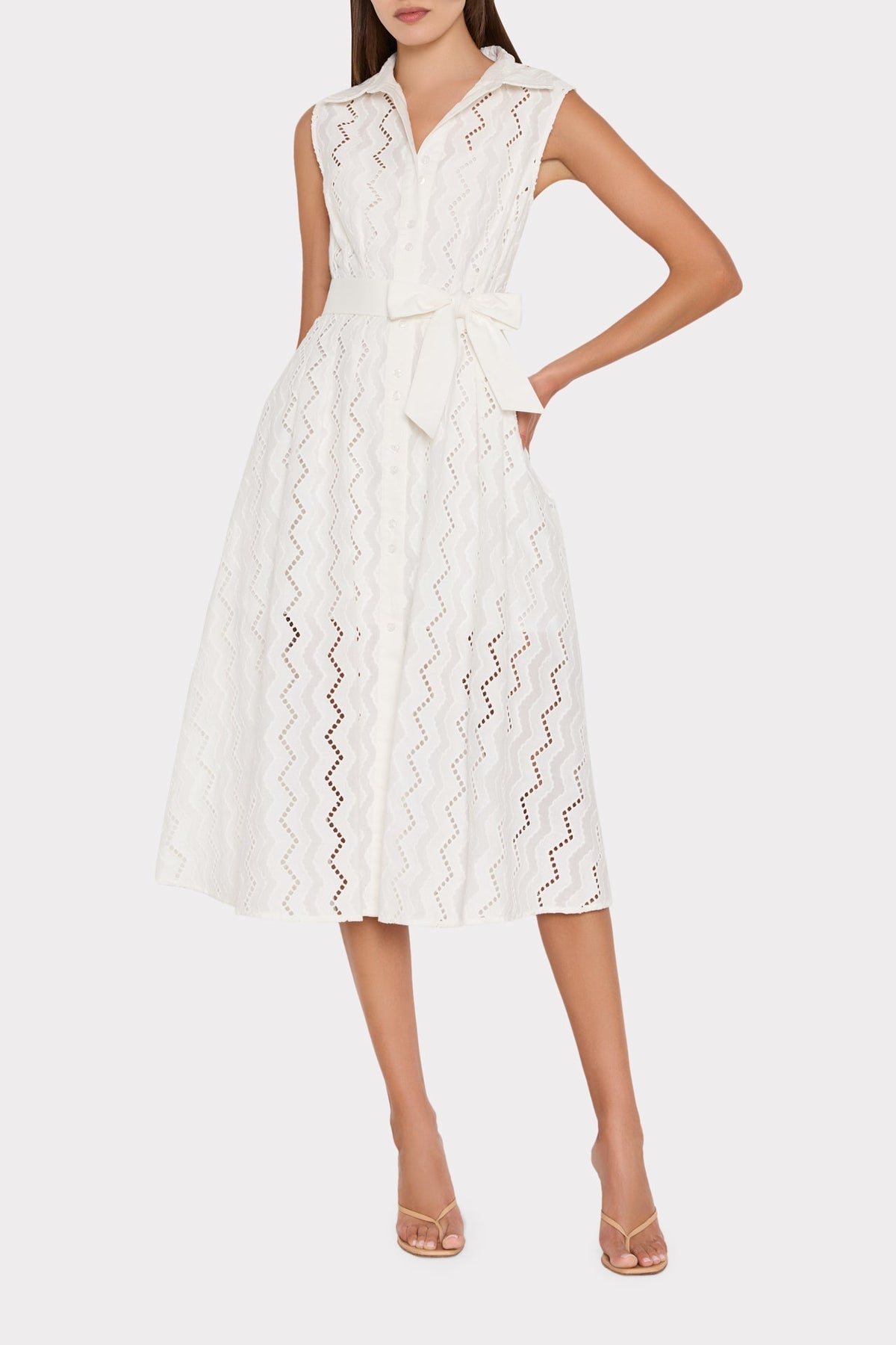 Leya Eyelet Midi Dress