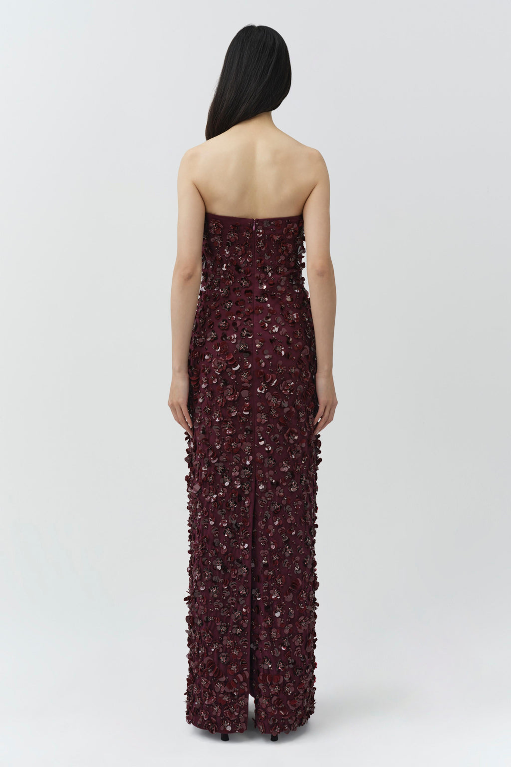 Serafina Strapless Embellished Gown