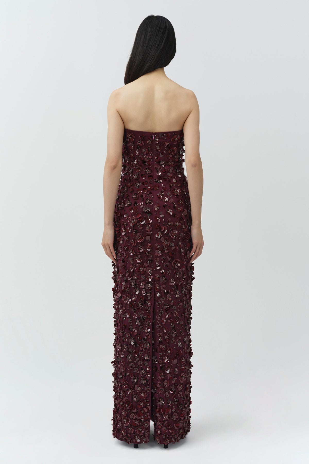 Serafina Strapless Embellished Gown