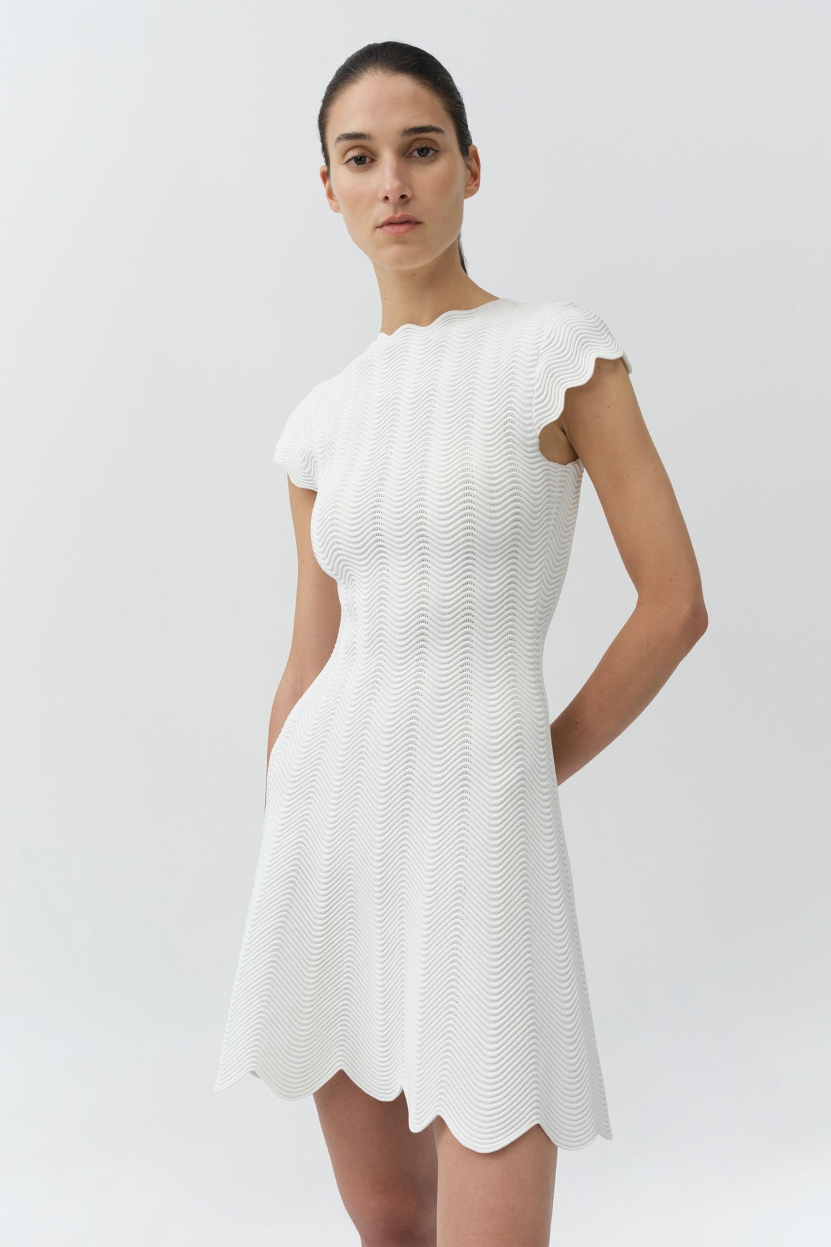 Evalynn Wavy Knit Mini Dress