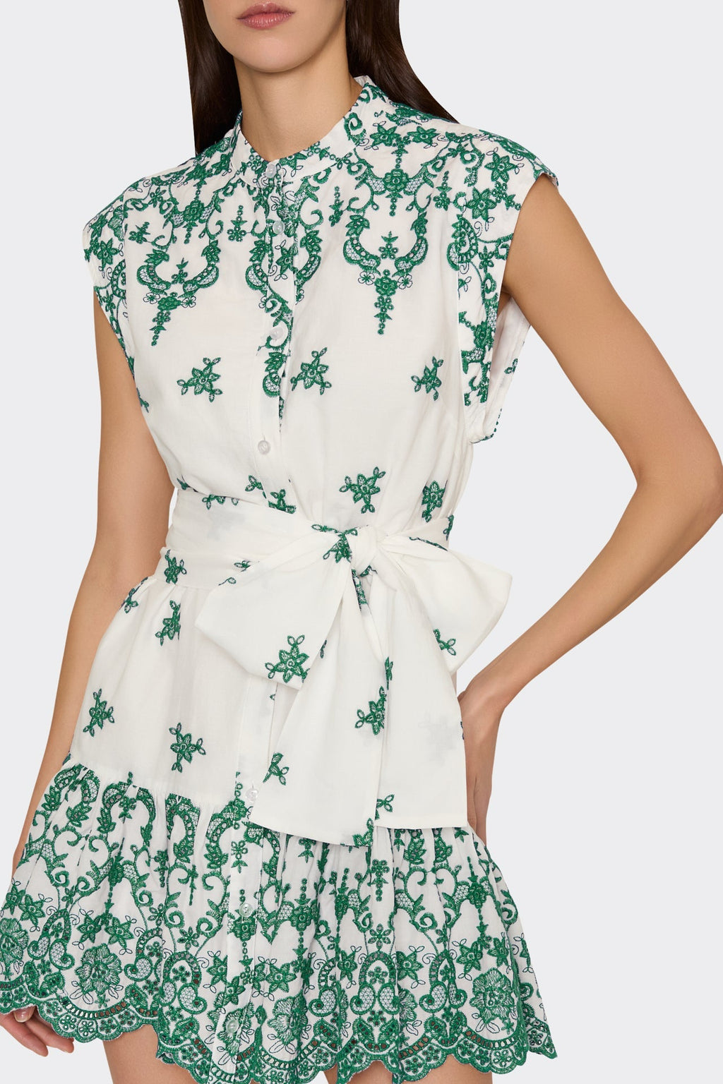 Neelie Embroidered Mini Dress