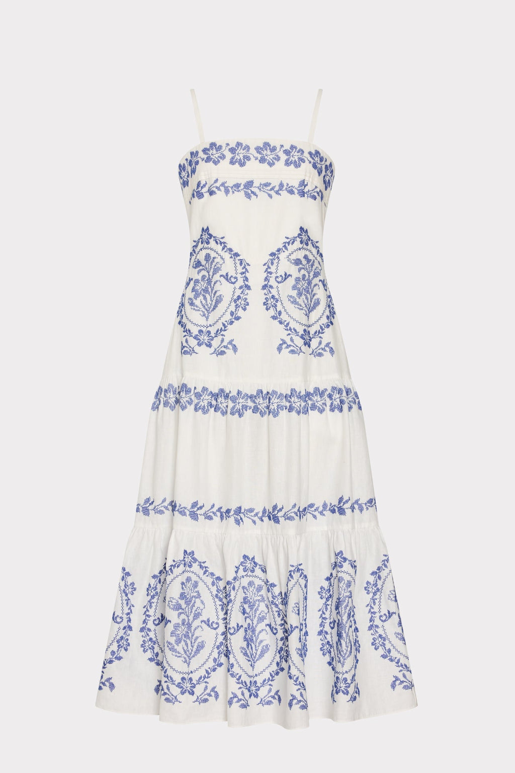 Lela Embroidered Midi Dress
