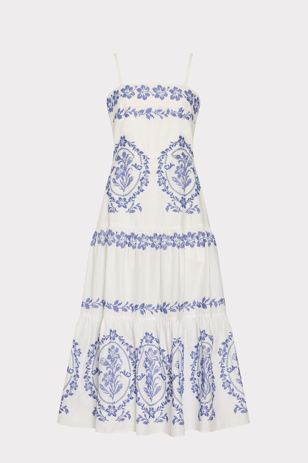 Lela Embroidered Midi Dress