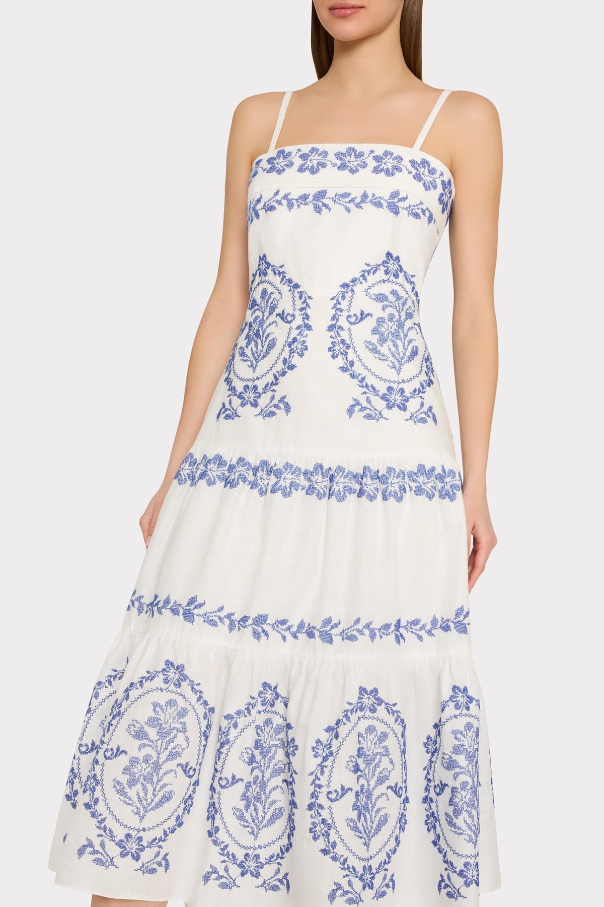 Lela Embroidered Midi Dress
