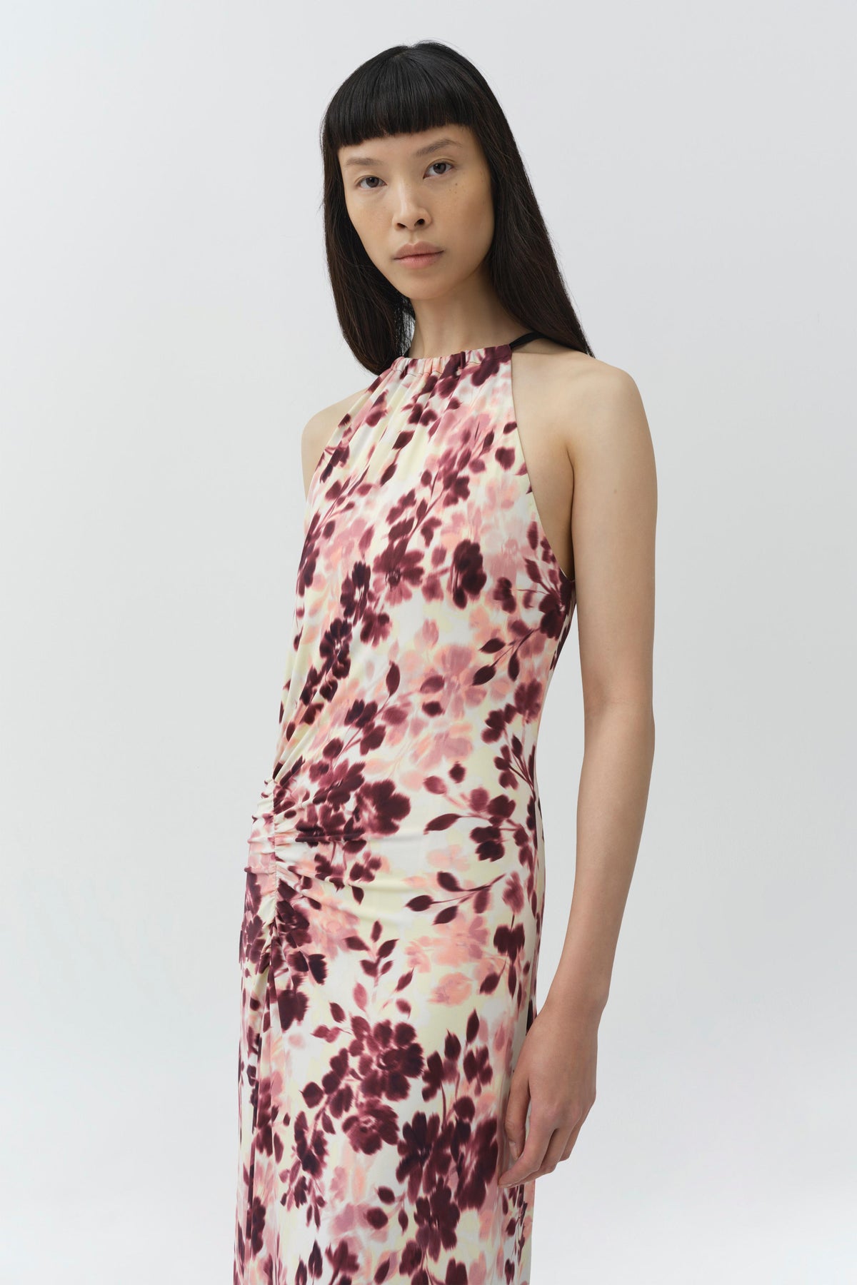 Cerin Draped Jersey Halter Maxi Dress