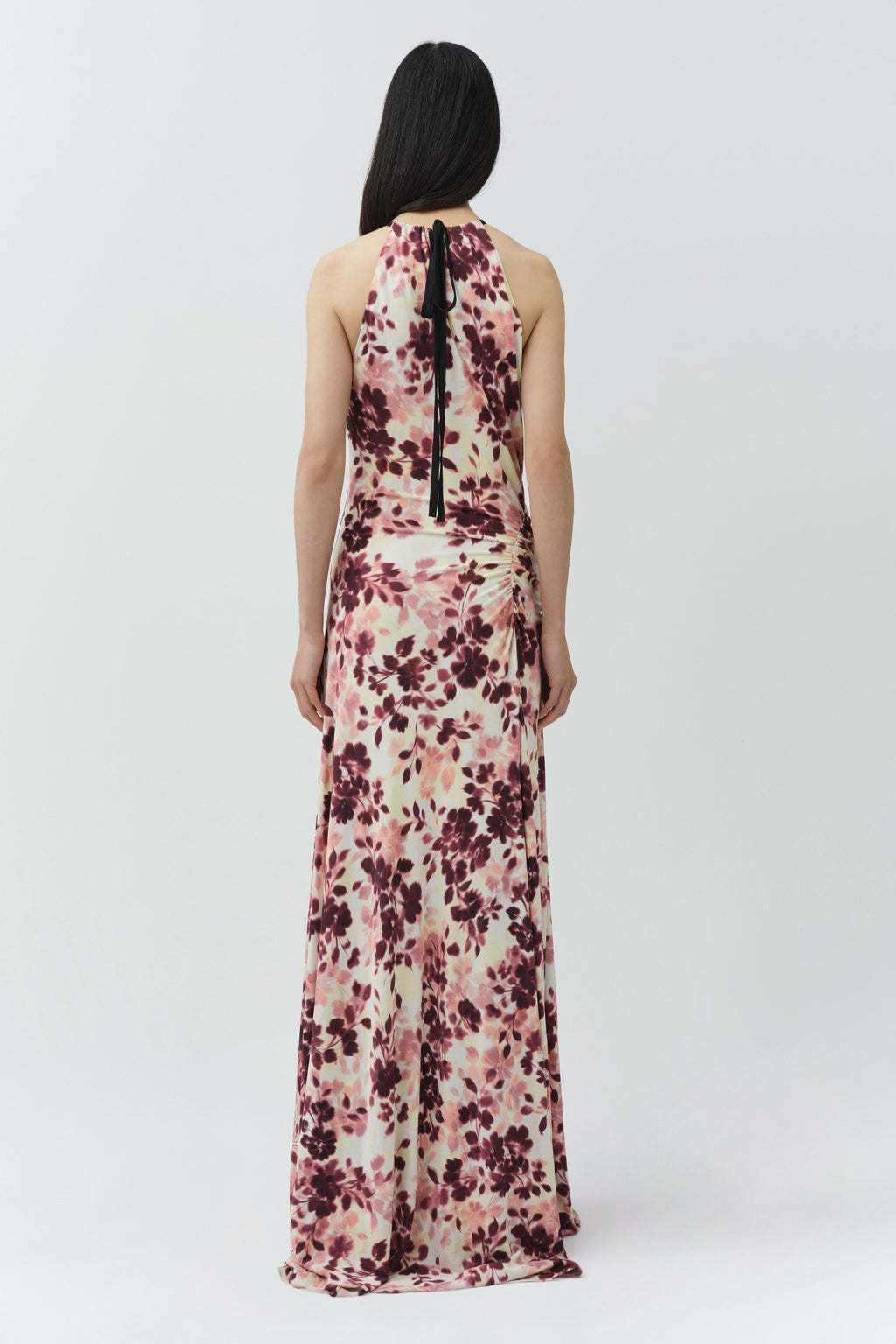 Cerin Draped Jersey Halter Maxi Dress