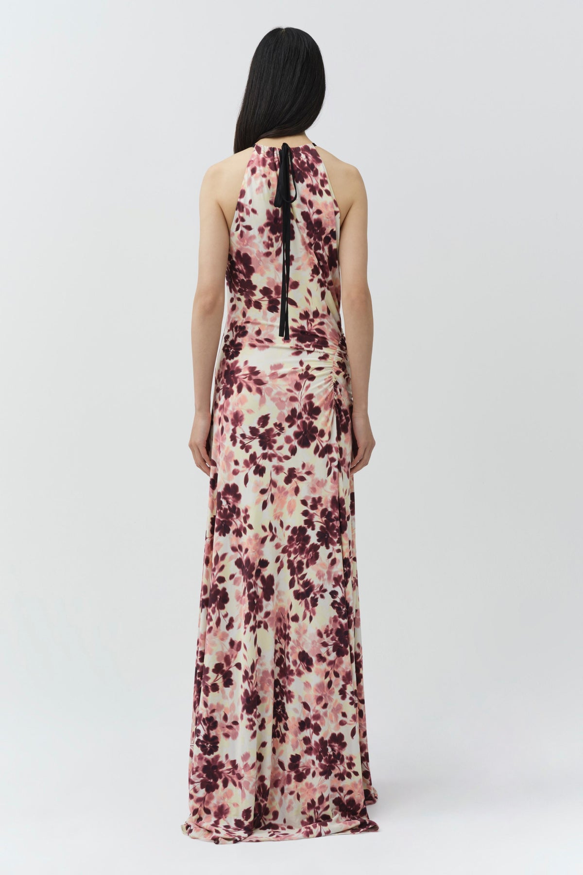 Cerin Draped Jersey Halter Maxi Dress