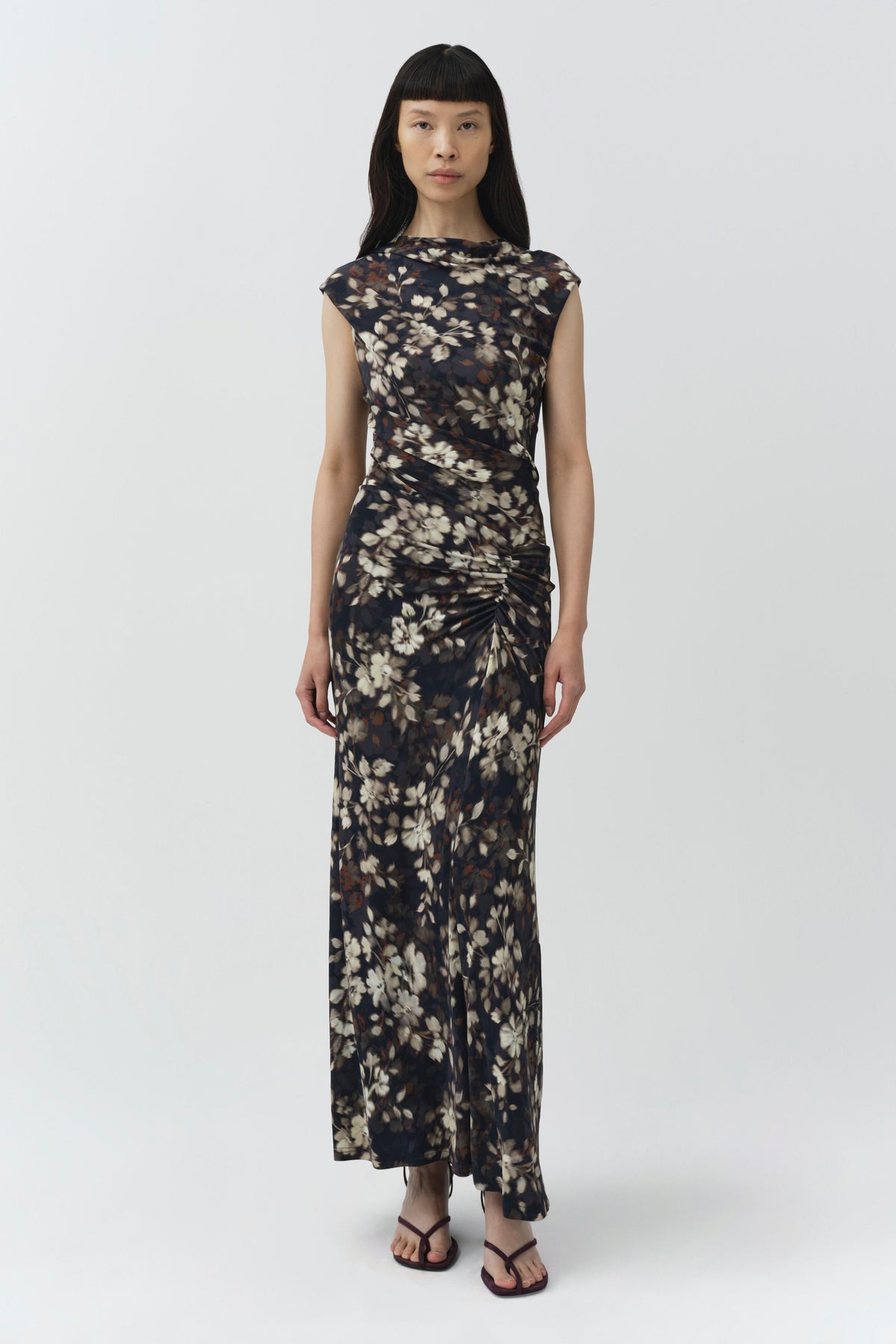 Acacia Draped Jersey Midi Dress