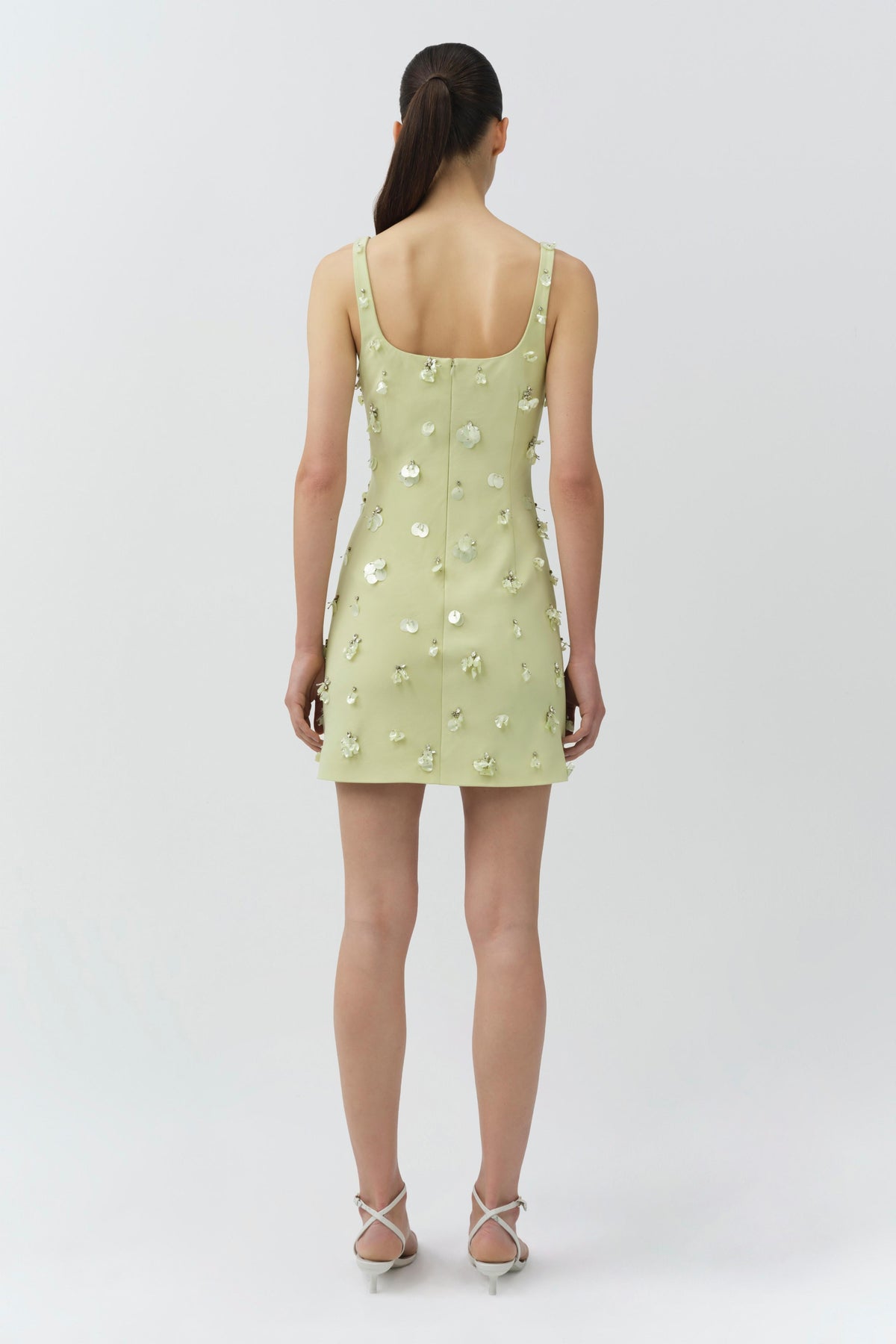 Ziva Embellished Crepe Mini Dress