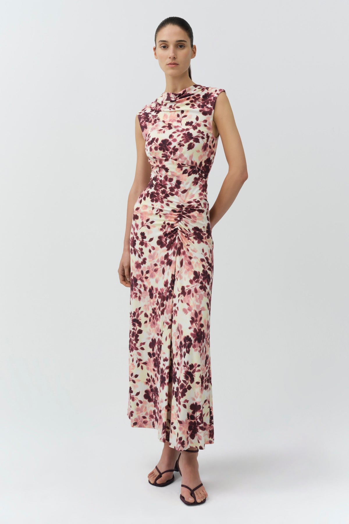 Acacia Draped Jersey Midi Dress